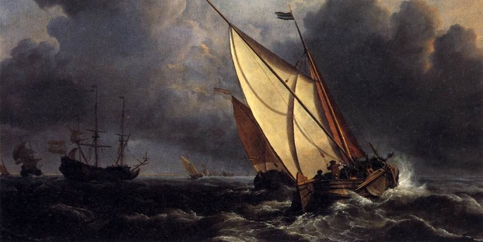 暴风雨中的荷兰渔船
